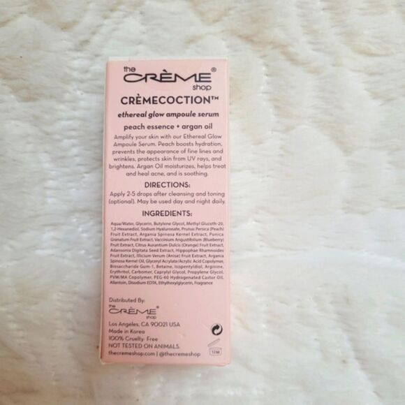 The Creme Shop Cremecoction Ethereal Glow Ampoule Serum Peach Argan Oil 1oz New - Picture 4 of 8